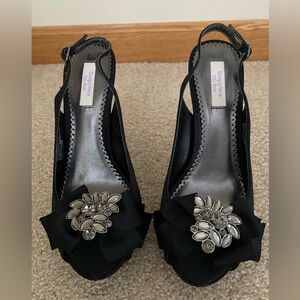 Simply Vera  black peep toe sling back pumps Sz 8.5
